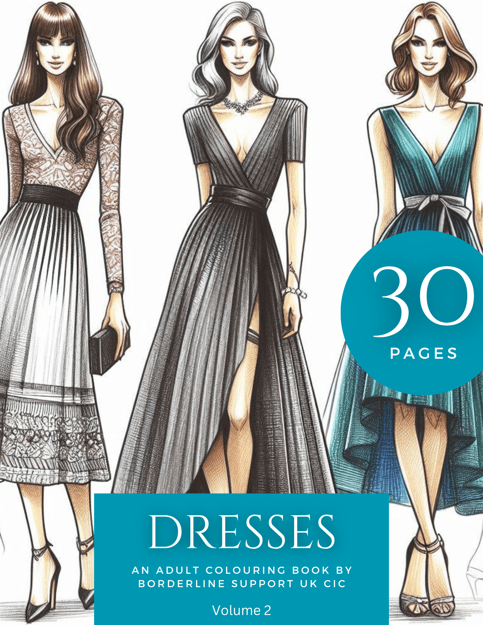 Dresses (Volume 2): A Colouring Book for Adults for Mindfulness, Stress