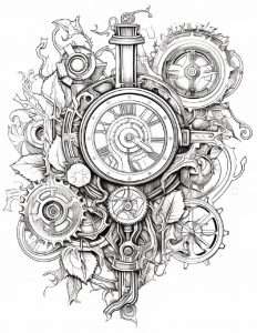 Steampunk Flowers (Volume 1): A Colouring Book for Adults for Mindfulness, Stress Relief and Relaxation